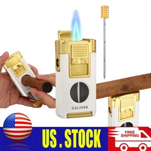 Antorcha recargable Galiner encendedor de cigarros cortador en V 2 chorro llama punzón soporte de aguja - Imagen 1 de 12