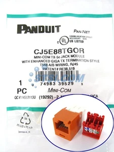 Panduit CJ5E88TGOR Cat5e Mini-Com Jack Module, Orange ~STSI - Picture 1 of 3