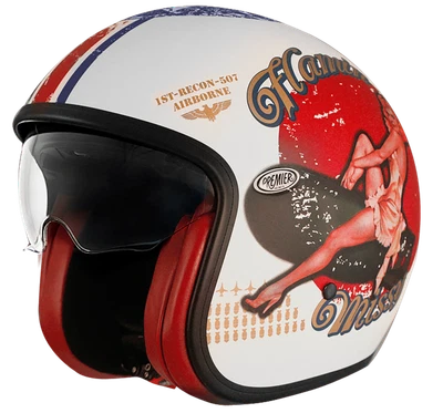 Casco Jet Moto VINTAGE PREMIER PIN UP 8 BM - Immagine 1 di 3