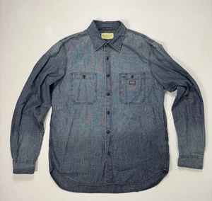 Camisa Denim Supply Ralph Lauren Para Hombre Grande Botón Azul Cambray Vaquero Rodeo - Imagen 1 de 8