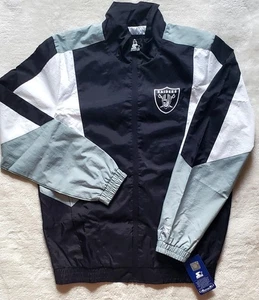 Oakland / Las Vegas Raiders Lightweight Starter Jacket Full Zip Sz Medium 🏴☠️ - Picture 1 of 11