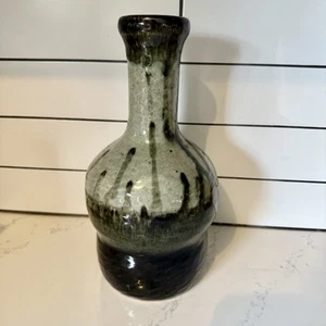 Studio Pottery Signed Decanter Vase Glazed - Picture 1 of 5
