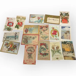 Lotto di 16 cartoline NATALE INUTILIZZATE antiche in rilievo, primi '900 US 1 centesimo - Foto 1 di 10