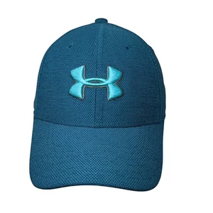 Under Armour Fitted Hat Blue Youth S/M Embroidered Logo Solid 6 Panel - Picture 1 of 9