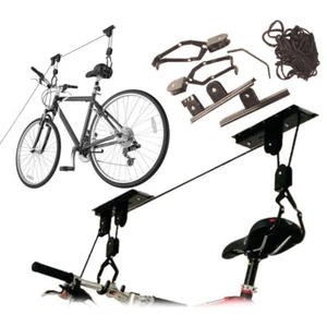 Bike Bicycle Ceiling Hanger Lift Pulley Hoist Storage Stand Garage Rack 20KG - Picture 1 of 8