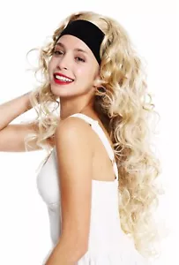 Perücke Damenperücke Stirnband lang lockig gelockt voluminös Blond gesträhnt - Bild 1 von 4