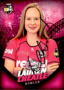 Signed 2017 2018 Sydney Sixers WBBL Cricket Tap N Play Card - Lauren Cheatle - Picture 1 of 3