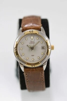 Timex Orologio Donna Acciaio Inox Oro Argento Wr pelle Marrone Luce Data Bianco, - Immagine 1 di 4