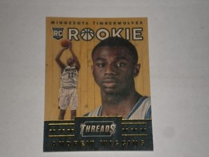 2014/15 PANINI THREADS ANDREW WIGGINS RC WOOD ROOKIE CARD #343. TIMBERWOLVES