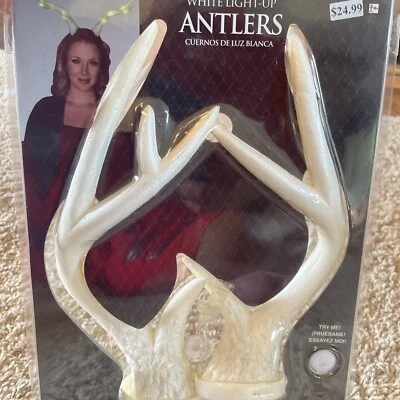 Halloween Iluminar Cuernos de Ciervo Blanco Lumen Cuernos Disfraz Juegos con disfraces Decorar Cuernos Foto 1 de 4