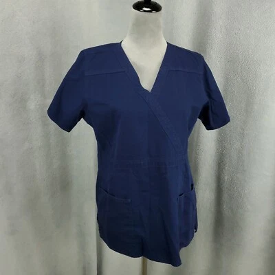 Carhartt Scrub Top Womens Medium Blue Nurse Healthcare Worker Pullover Shirt - Image 1 of 4
