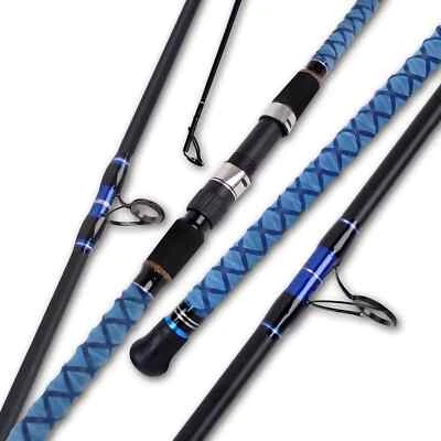 Surf Spinning Fishing Rod Carbon Fiber Travel 2/3/4 Piece Pole 9/10/11/12/15 Ft - Image 1 of 4