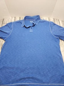Heathered Blue Woody’s Retro Lounge short sleeve polo shirt size large - Picture 1 of 6