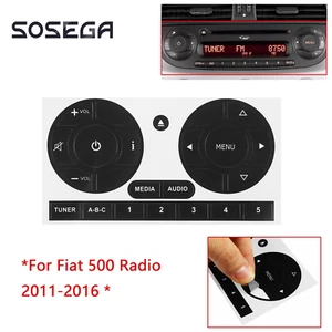 Stereo Worn Peeling Button Durable Decals Sticker For Fiat 500 Radio 2011-2016 - Picture 1 of 4