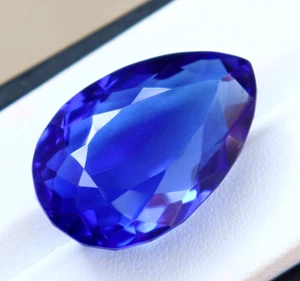 Ciondolo pietra preziosa sfusa topazio blu brasiliano naturale misura 90,50 ct taglio pera - Foto 1 di 8