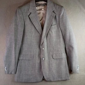 Men 3 Piece Suit Gray Pinstripe Wool Blend Vintage 34R/40x34 -Woodmere - Picture 1 of 24