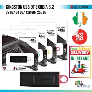 Kingston 32 64 128 256GB USB 3.2 Flash Stick Pen For Fast DT Exodia Memory Drive - Picture 1 of 6