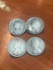 19th Annas Silver 2 Annas British India Cufflinks - Picture 1 of 6