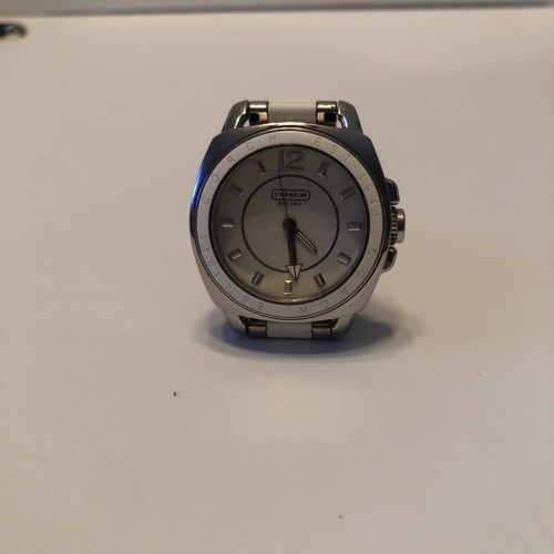 Orologio da polso COACH donna cassa rotonda firmato cinturino acciaio inox e bianco