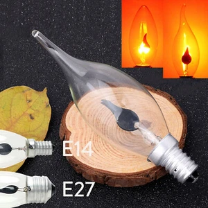 LED Bulb Candle Light Flame Effect Lamp E14 E27 3W 220V For Home Decor Lighting - Picture 1 of 23