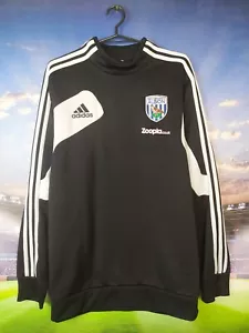 West Bromwich Albion Training Jacket Long Sleeve Black Adidas Mens Size L - Picture 1 of 13
