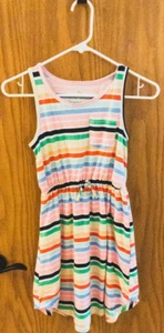 SO BRAND Girl’s Size M 10 Rainbow Striped Sundress Pink Blue Red Green Yellow - Picture 1 of 7