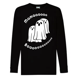 Mama Boooo Ghosts Bohemian Rhapsody Halloween Kids Long Sleeve Tshirt - Picture 1 of 2