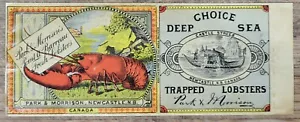 X1890 ADVERTISING Label Can Park & Morrison Newcastle New Brunswick Lobster - Bild 1 von 1