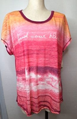 Made for Life Women Size XL "Find Your Bliss" Short Sleeves T-Shirt NWT - Image 1 of 4