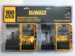 NEW DEWALT DWAF100SET Toughgrip 100-Piece Shank Screwdriver And Drilling Bit Set - Picture 1 of 2