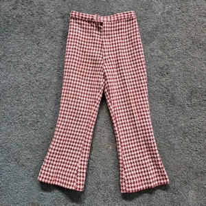 Vtg 60s Mod Herringbone Wool Bellbottom Flared Jeans Pants Boys Girls Kids 5/6 - Picture 1 of 6
