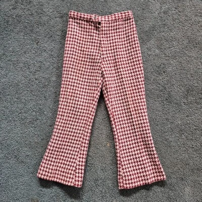 Vtg 60s Mod Herringbone Wool Bellbottom Flared Jeans Pants Boys Girls Kids 5/6 - Image 1 of 4