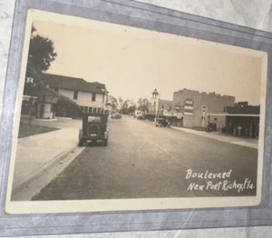 Rare Boulevard New Port Richey FL Florida RPPC Photo Postcaed Gulf Gas Station! - Picture 1 of 2