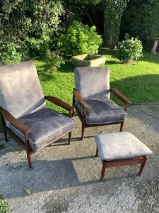 Guy Rodgers Arm Chairs And Foot Stool - Picture 1 of 15