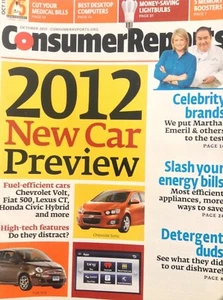 Consumer Reports Magazine 2012 New Car Preview October 2011 040418nonrh - Imagen 1 de 1