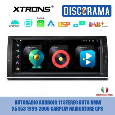 AUTORADIO ANDROID 11 STEREO AUTO BMW X5 E53 1999-2006 CARPLAY NAVIGATORE GPS  - Immagine 1 di 4