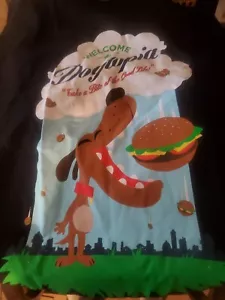 WELCOME TO DOGTOPIA Heaven Burgers Dog Pet T-Shirt Loot Pets Crate EXCLUSIVE - Picture 1 of 5