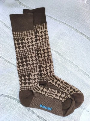 Calcetines Sacai Chic Mixtos Pata de Gallo Marrón🤎/Beige Nuevos sin Etiquetas  Foto 1 de 4