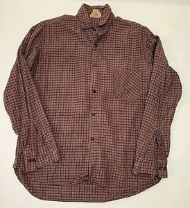 Top vintage años 80 Putumayo para hombre talla M Starbucks marrón franela a cuadros L/S - India - Imagen 1 de 5