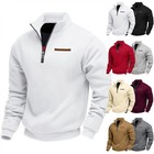 Sweatshirt Pullover  Herren Half Zip Pullover  Freizeit Stehkragen  Langarm Tops