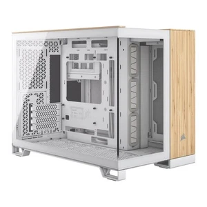 Corsair 2500X Micro Atx Dual Chamber Pc Case White/Bamboo Wood - Afbeelding 1 van 1
