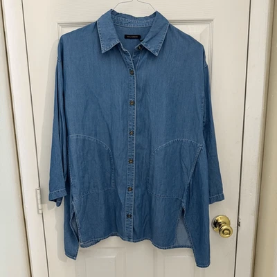 Túnica cambray Stella Carakasi Storyteller talla XS 100 % Tencel Natural Lux nueva sin etiquetas Foto 1 de 4