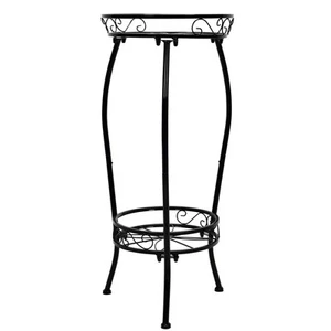 Plant Stand Indoor Outdoor 2 Tier 26.77" Tall Metal Potted Holder Rack Flower - Picture 1 of 9