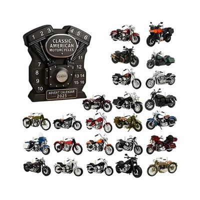 2025 Christmas Countdown Calendar 24 Days Acrylic Motorcycle Ornaments Set - Image 1 of 4