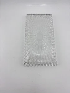 Vintage Glass Butter Dish Starburst Pattern Candy Serving Kitchenware - Picture 1 of 4