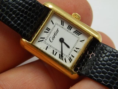 Vintage Ladies Cartier Mechanical wind up Tank Watch Pre-Must 18K gold plated - Image 1 of 4