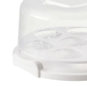 Cheesecake Container 7 Slot PP Round Cake Carrier Keeper With Transparent Lid - Picture 1 of 12