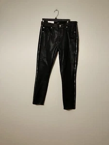 Neu mit Etikett 7 For All Mankind hochtaillierte knöcheldünne in schwarzer Beschichtung b (Luft) Jeans 31 - Bild 1 von 6