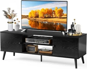 Mid-Century Modern TV Stand for 60 Inch Media Console Table with Storage Cabinet - Picture 1 of 7