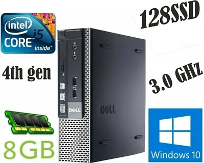 DELL 9020 SFF  intel Core  i5-4570S 2.9GHz 4th Gen 8GB RAM 128SSD Win10 Pro - Image 1 of 4